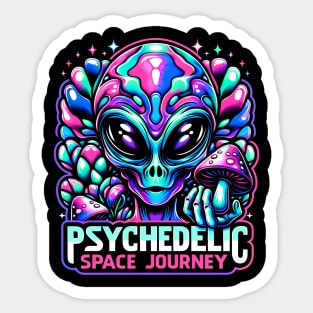 Psychedelic Space Journey - Alien Sticker